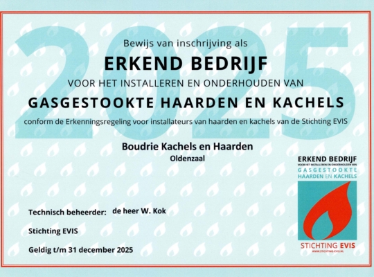 Boudrie Kachels en Haarden - Erkend bedrijf gas 2025
